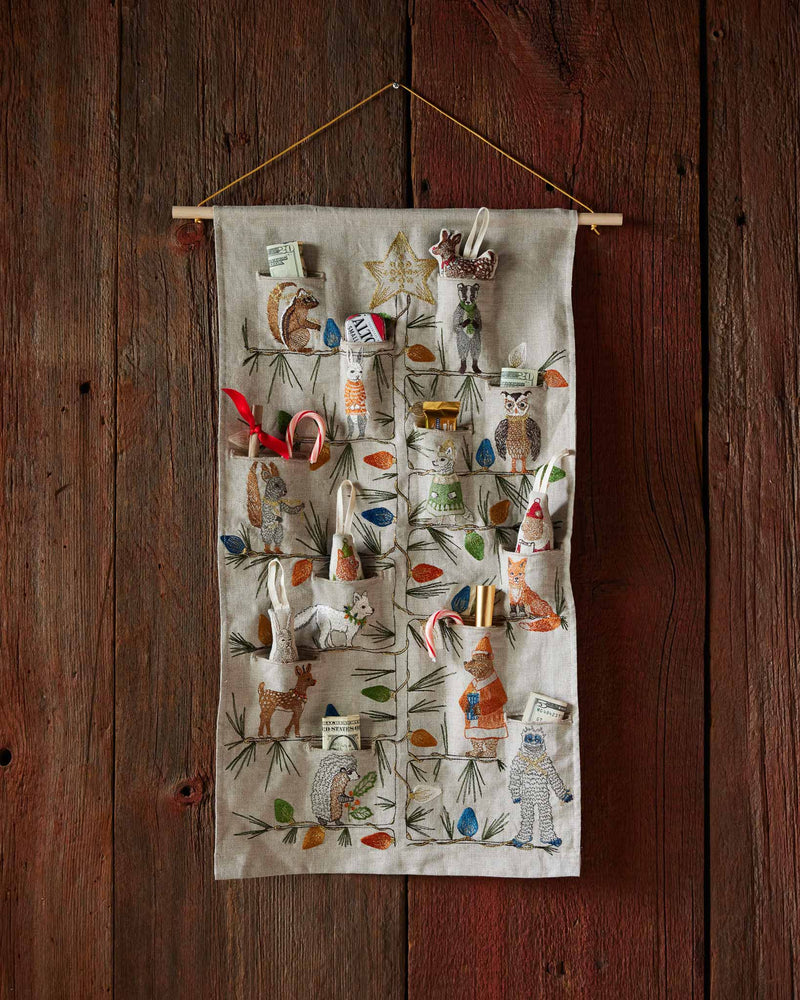 Coral & Tusk embroidered tree trimmers Christmas advent calendar