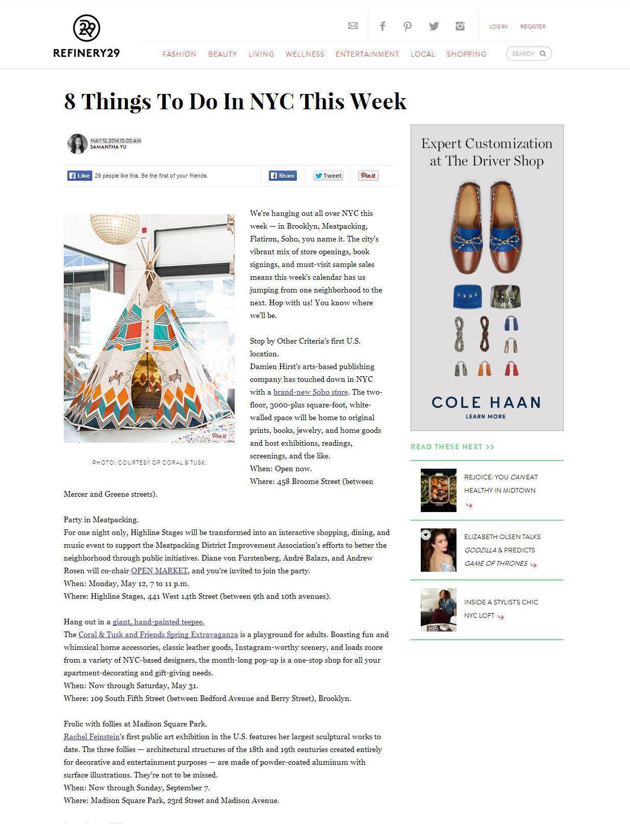Coral & Tusk mention in Refinery29