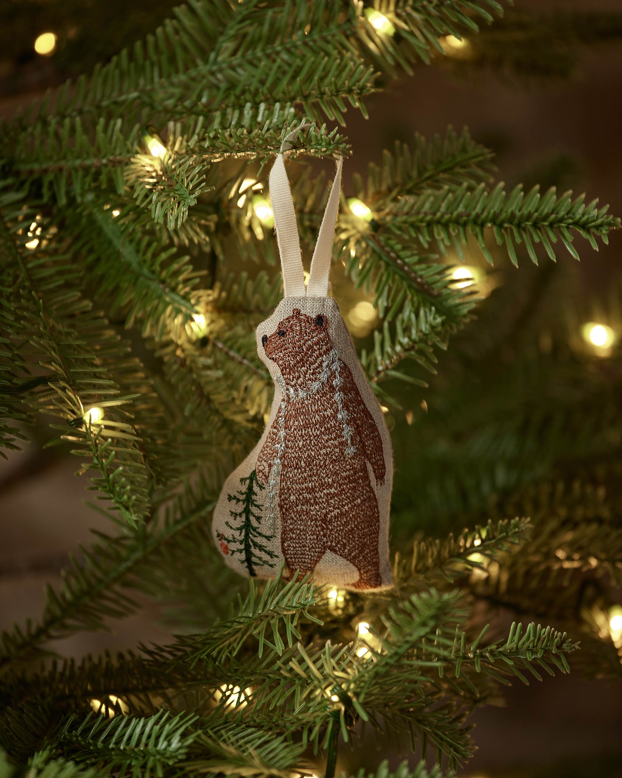 Bear with Tinsel Ornament