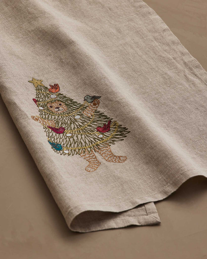 Christmas Tree Bear Tea Towel