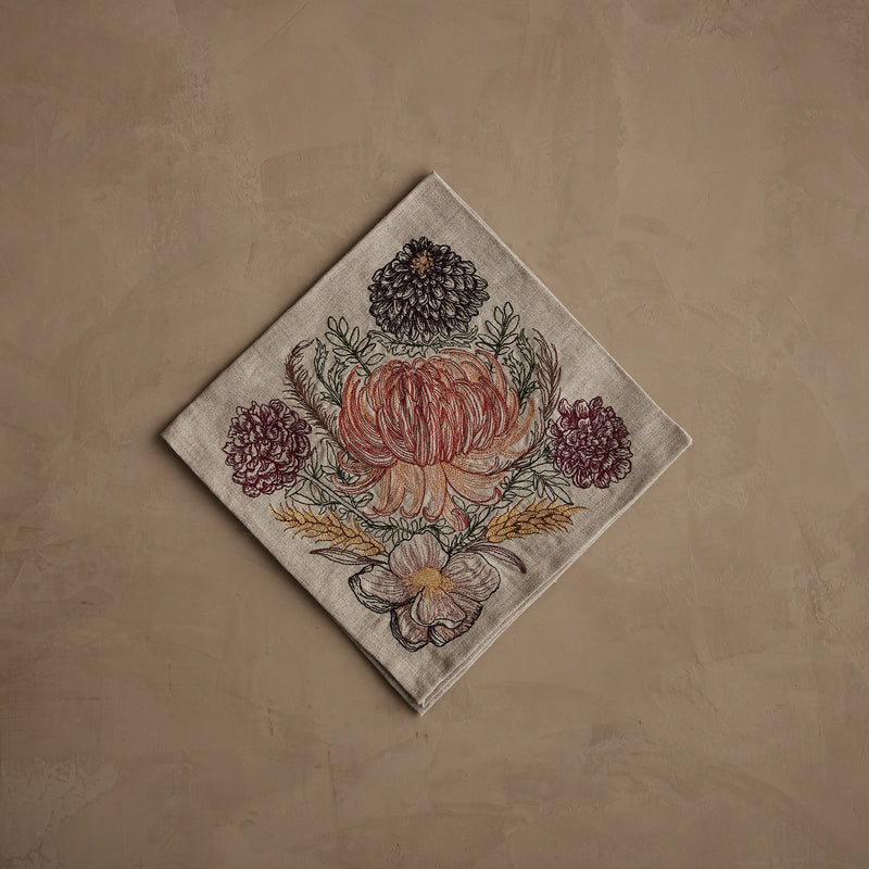 Autumn Mums Dinner Napkin