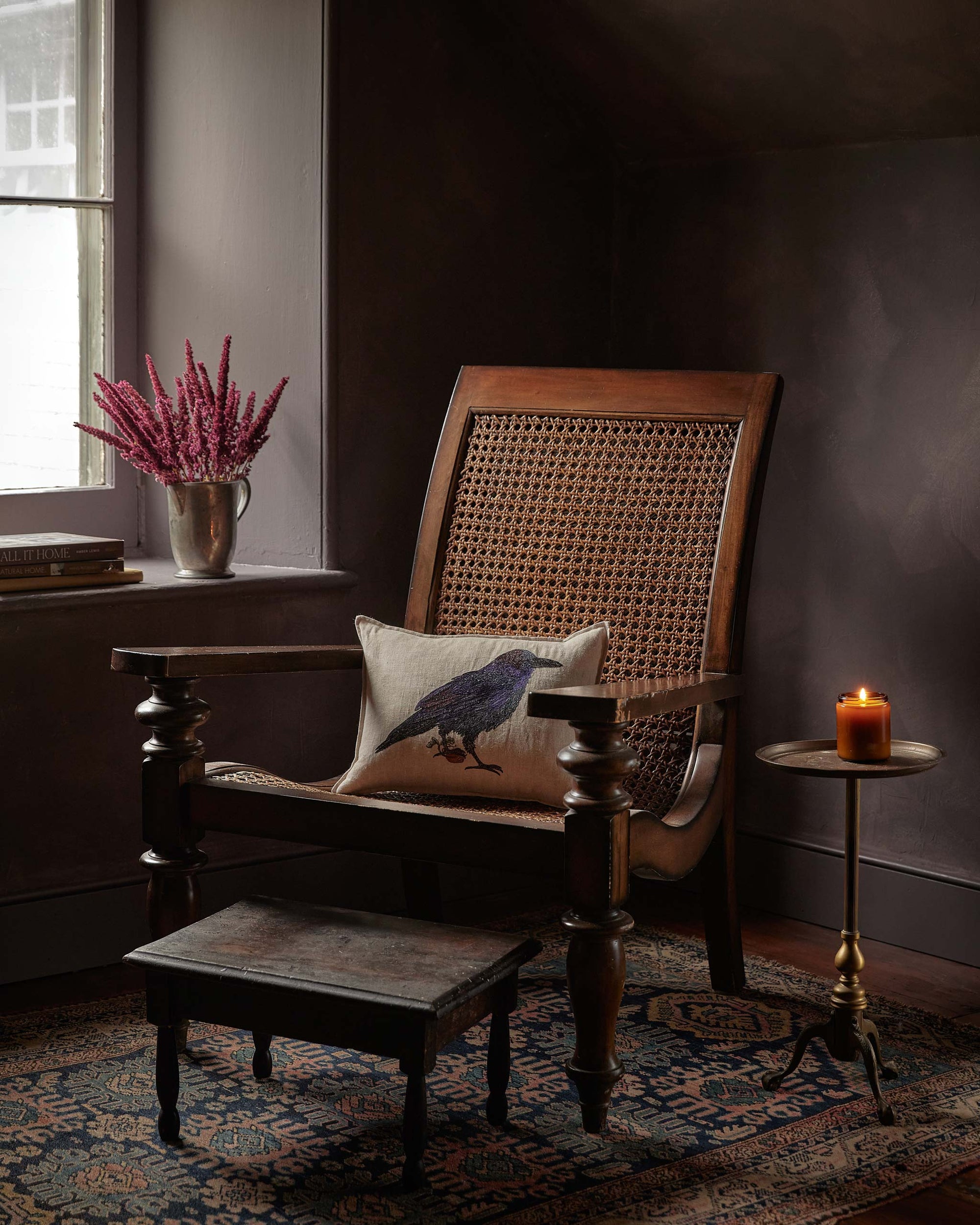 Blackbird with Acorn Pillow