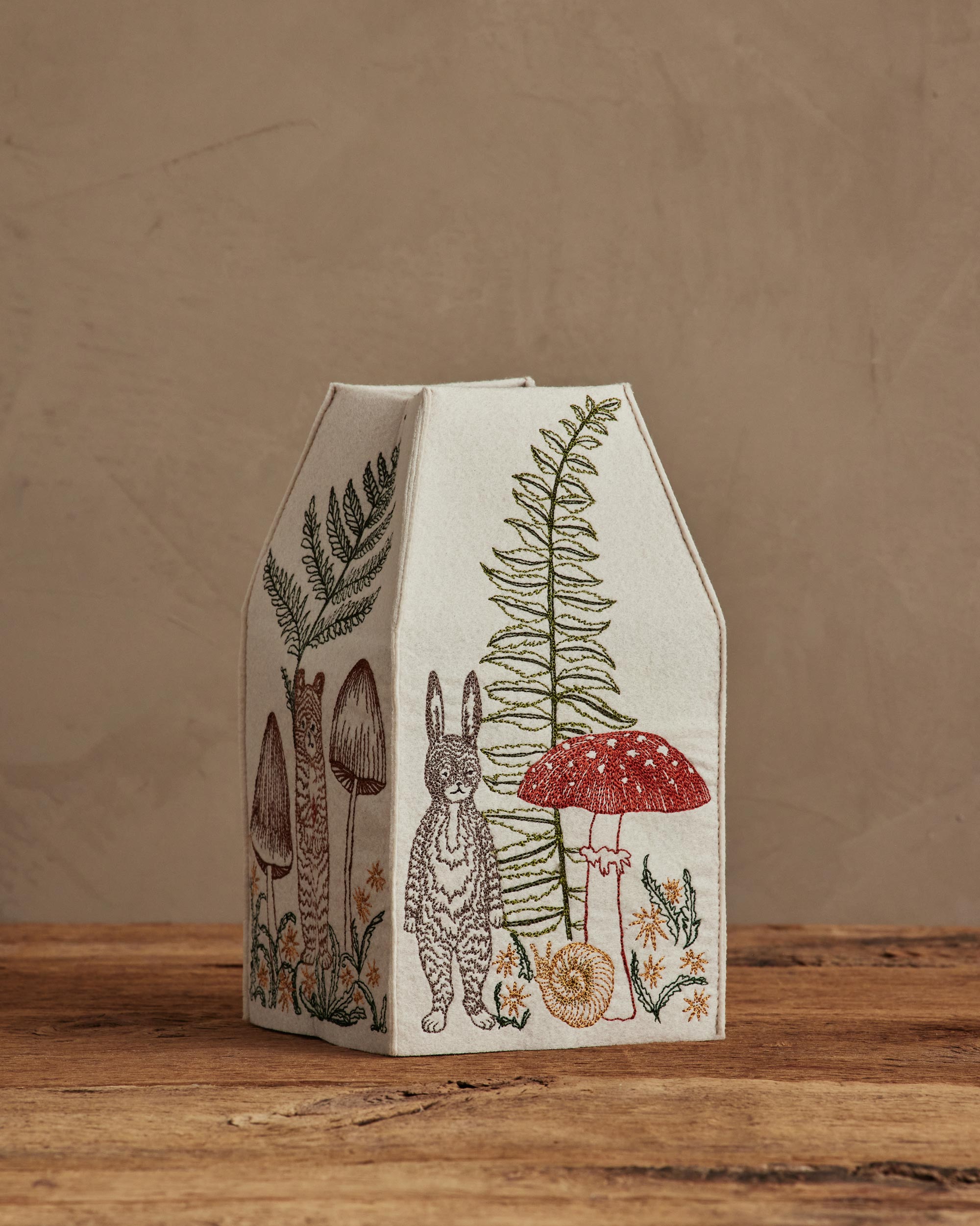 Mushrooms and Ferns Tissue Box Cover